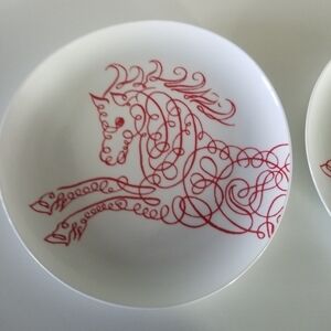 West Elm | (2) Sesame Letterpress Calligraphy Salad Plates